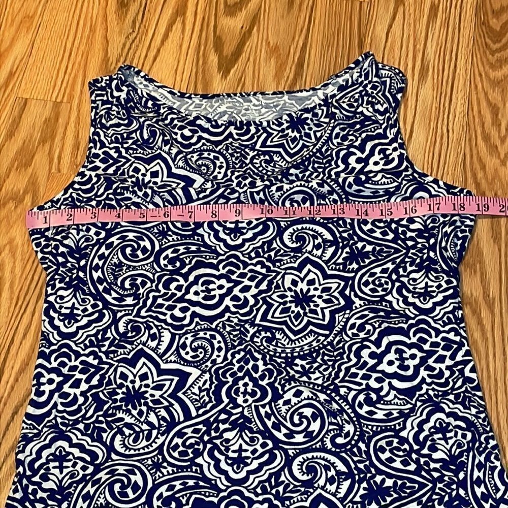 LandsāĀ EndāTankāTop,āNavyāBlueāPrint,āSmall - Picture 2 of 5